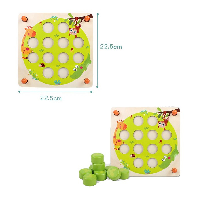 Joc memorie din lemn Forest Memory Chess, multicolor [4]