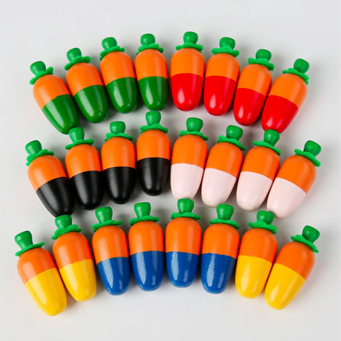 Joc memorie din lemn Memory Chess Morcovi, multicolor [4]