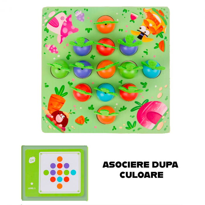 Joc memorie si asociere din lemn cu numere Number Bubble, multicolor [2]