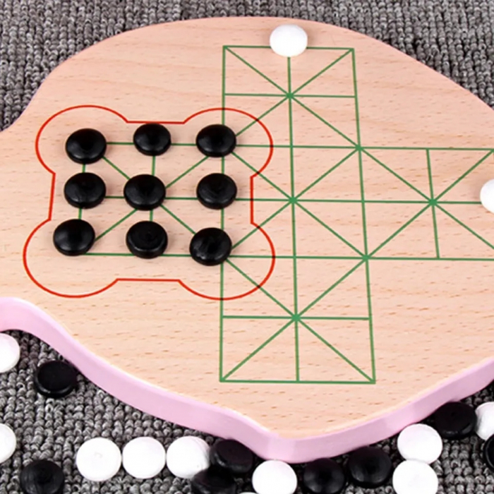 Joc Memorie si Sah din lemn 2 in 1, Memory Chess Peste, multicolor [3]