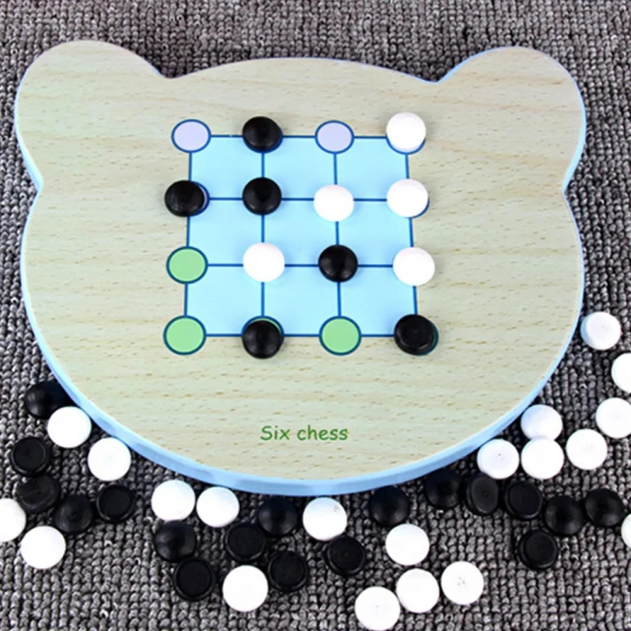 Joc Memorie si Sah din lemn 2 in 1, Memory Chess Pisica, multicolor [3]