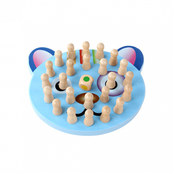 Joc Memorie si Sah din lemn 2 in 1, Memory Chess Pisica, multicolor [4]