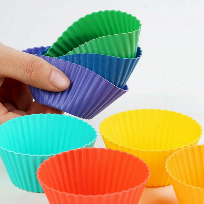 Joc Montessori de indemanare si asociere cu bile din lemn Curcubeu Rainbow Clip, multicolor [8]