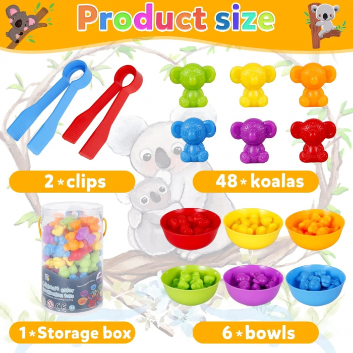 Joc sortare, clasificare culori si numarat Ursuleti, 56 piese, multicolor [3]