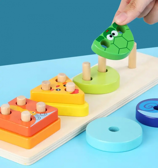 Joc Sortator forme geometrice si animale  4 coloane , multicolor [2]