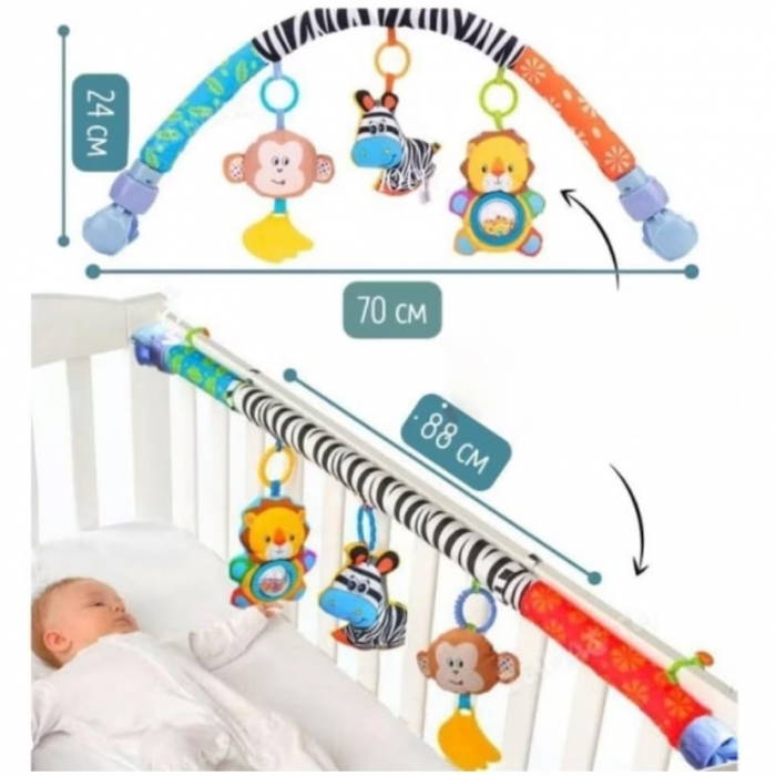 Jucarie Arcada bebe zornaitoare pentru patut/carucior, albastru [6]