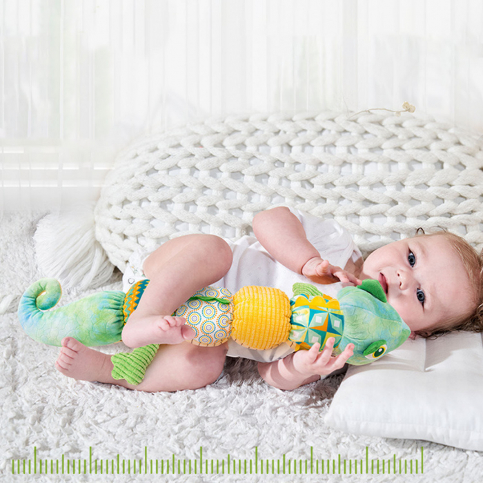 Jucarie Bebe Senzoriala Muzicala Cameleon, 60x9 cm, verde [8]