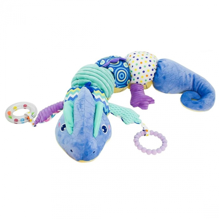 Jucarie Bebe Senzoriala Muzicala Dragon, 60x9 cm, albastru [1]
