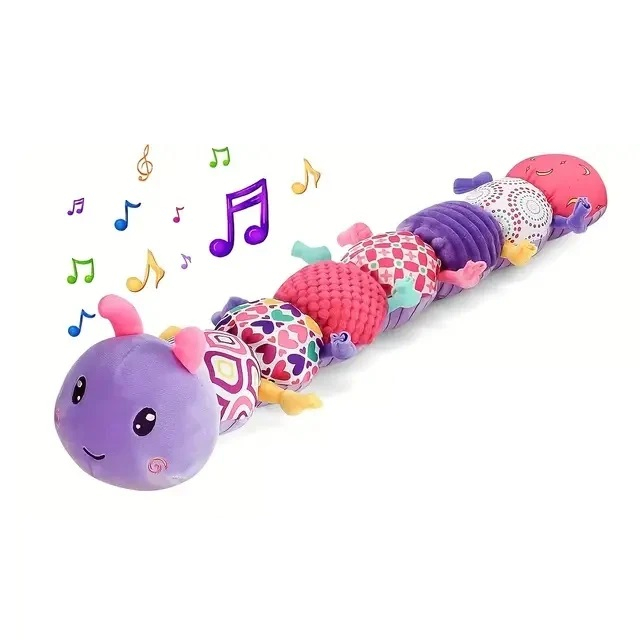 Jucarie Bebe Senzoriala Muzicala Omida, 60x9 cm, mov [5]