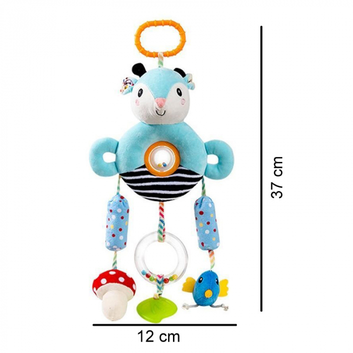 Jucarie bebe zornaitoare de agatat pentru patut/carucior Caprioara, multicolor [2]