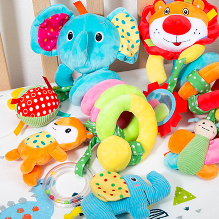 Jucarie bebe zornaitoare pentru patut/carucior Elefant, multicolor [4]