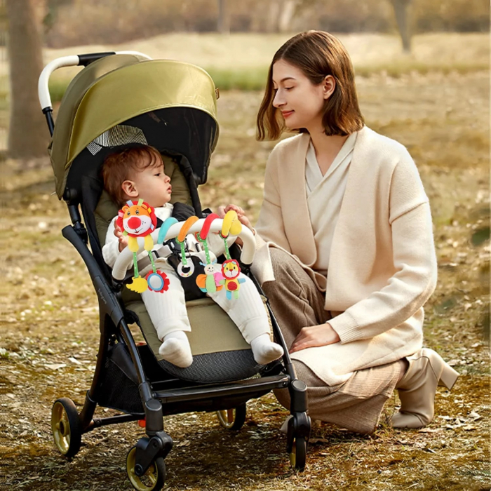 Jucarie bebe zornaitoare pentru patut/carucior Leu, multicolor [4]