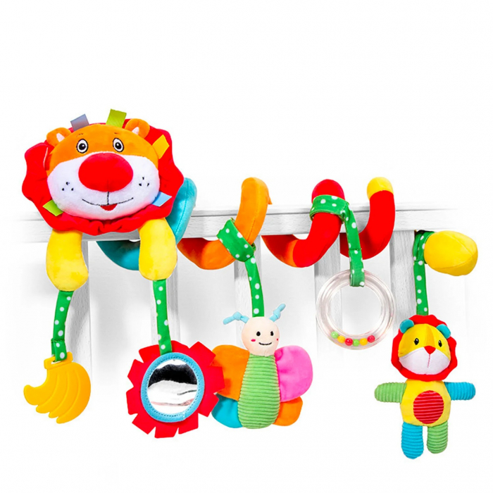 Jucarie bebe zornaitoare pentru patut/carucior Leu, multicolor [2]