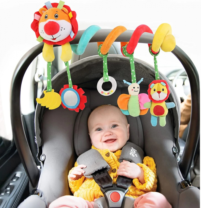 Jucarie bebe zornaitoare pentru patut/carucior Leu, multicolor [5]