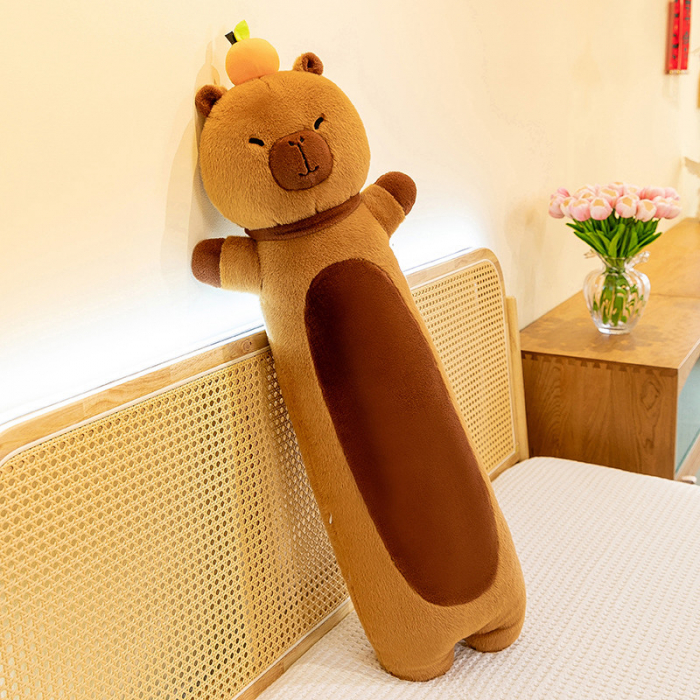 Jucarie de plus Capibara tip perna, umplutura hipoalergenica, pentru copii si adulti, 70 cm, maro [2]