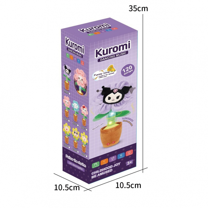 Jucarie de Plus Interactiva, cu functie de Imitare si Inregistrare, Kuromi, multicolor [3]