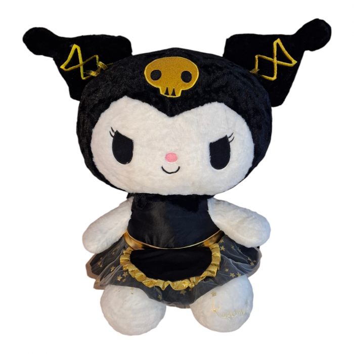 Jucarie de plus Papusa Kuromi din seria Hello Kitty Sanrio, 30 cm, negru/auriu [1]