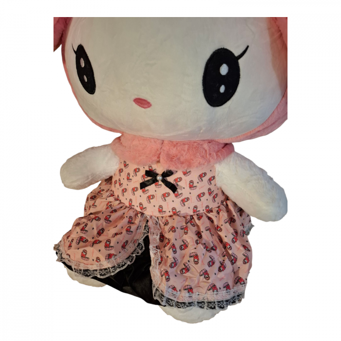 Jucarie de plus Papusa Kuromi din seria Hello Kitty Sanrio, 55 cm, alb/roz [2]