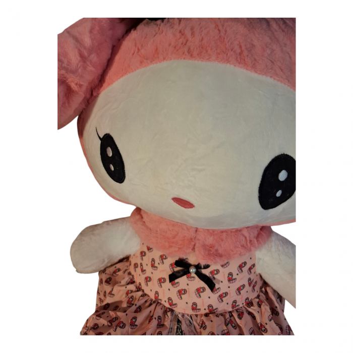 Jucarie de plus Papusa Kuromi din seria Hello Kitty Sanrio, 55 cm, alb/roz [4]