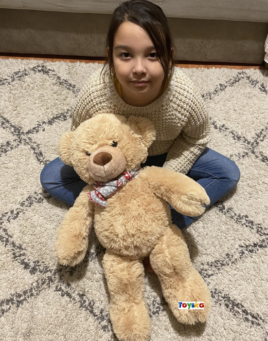 Jucarie de plus Ursulet cu fular, 45 cm, bej [2]