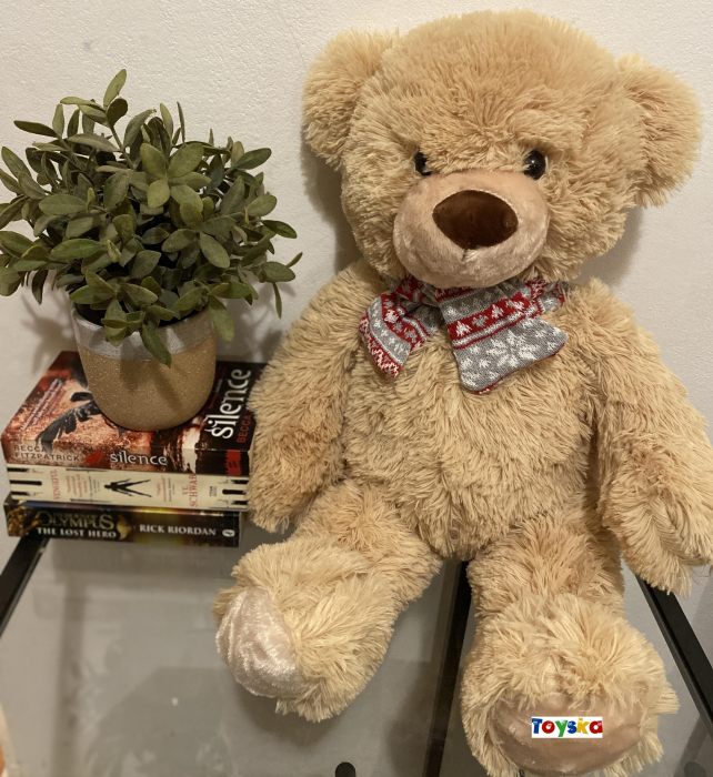 Jucarie de plus Ursulet cu fular, 45 cm, bej [3]