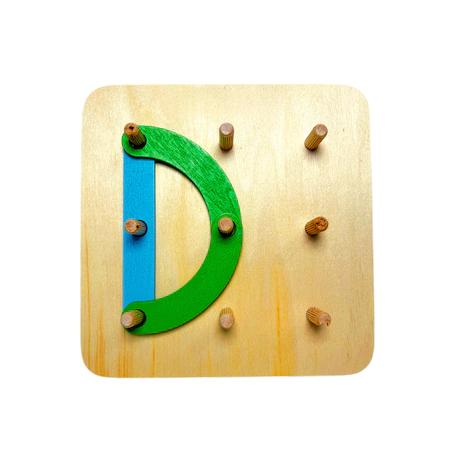 Jucarie Educativa si Interactiva pentru copii din lemn, 27 Piese, Creare Litere, Cifre si Forme Diferite, multicolor [4]
