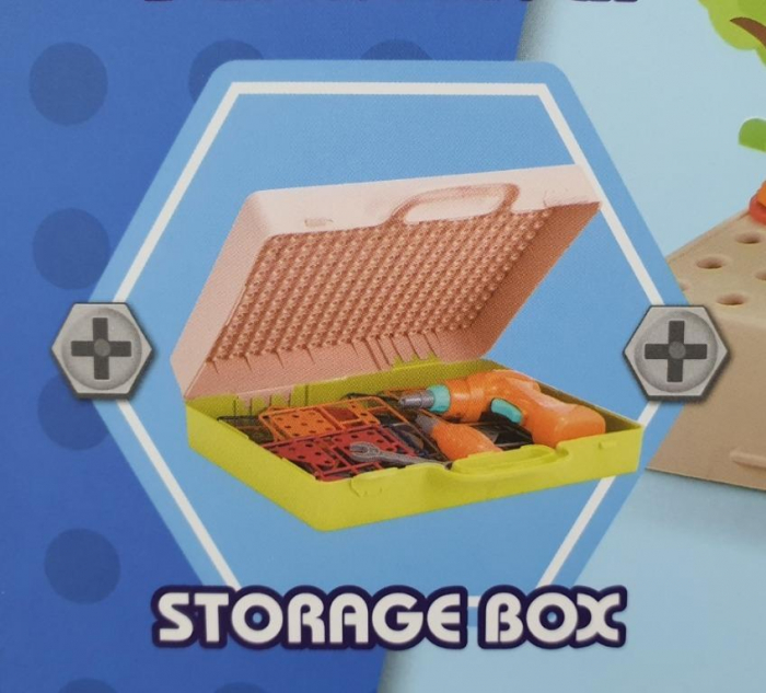 Jucarie educativa si interactiva set constructie cu bormasina, 331 piese, masini, inginerie 2D-3D [3]