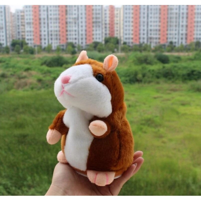 Jucarie Interactiva Hamster Vorbitor, 16 cm, maro [3]