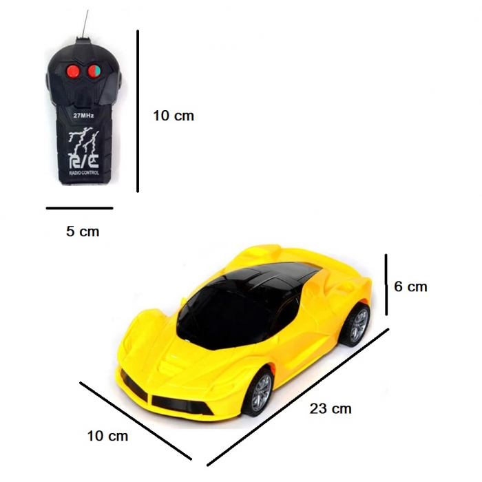 Jucarie masinuta cu telecomanda, galben [2]