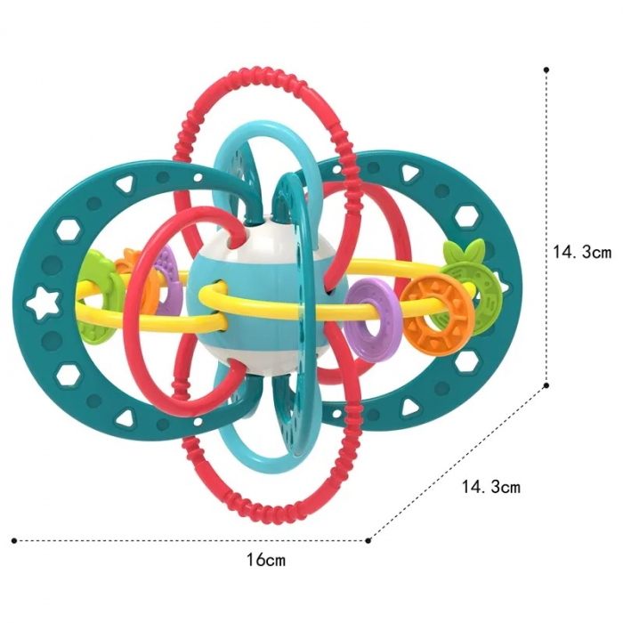 Jucarie motrica dentitie si zornaitoare bebelusi Planeta Albastra [6]