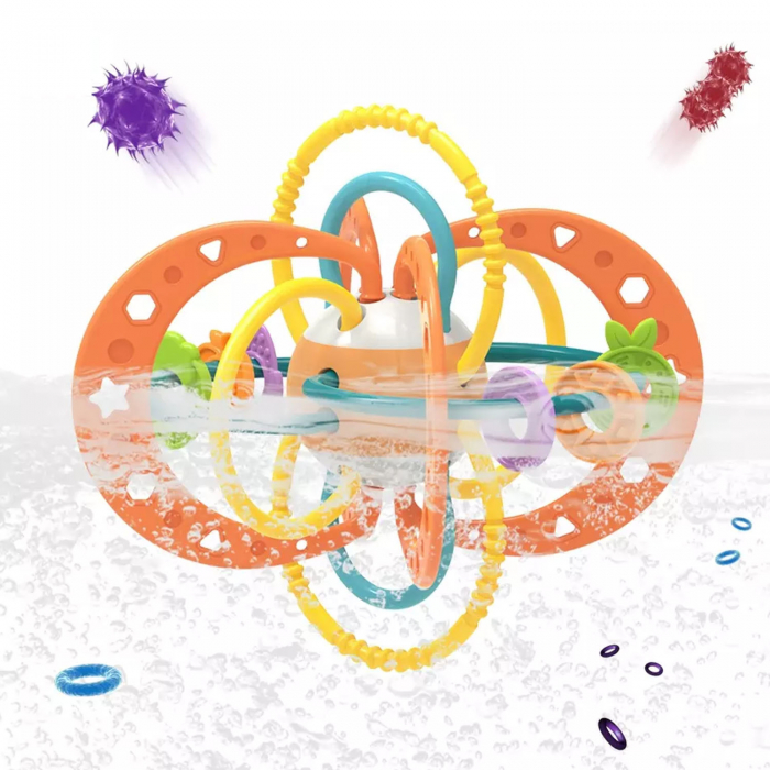 Jucarie motrica dentitie si zornaitoare bebelusi Planeta Portocalie [7]