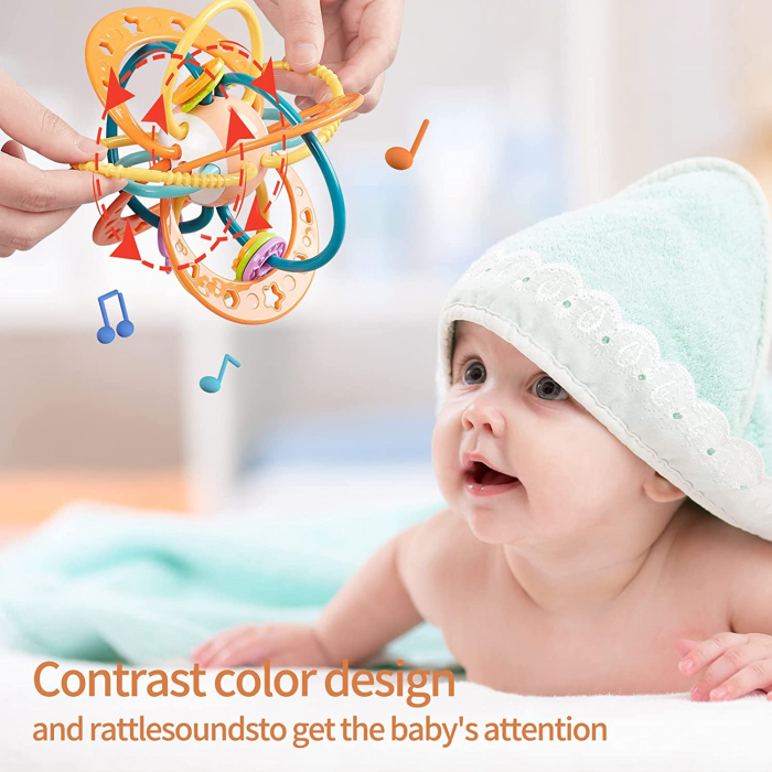 Jucarie motrica dentitie si zornaitoare bebelusi Planeta Portocalie [6]