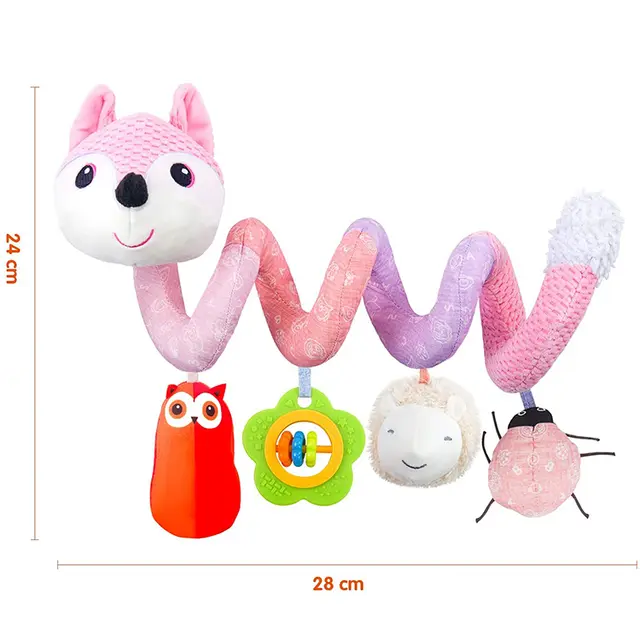 Jucarie muzicala bebe pentru patut/carucior Vulpita Sozzy, roz [5]