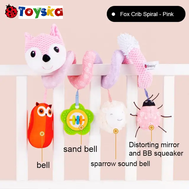 Jucarie muzicala bebe pentru patut/carucior Vulpita Sozzy, roz [4]