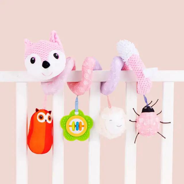 Jucarie muzicala bebe pentru patut/carucior Vulpita Sozzy, roz [3]