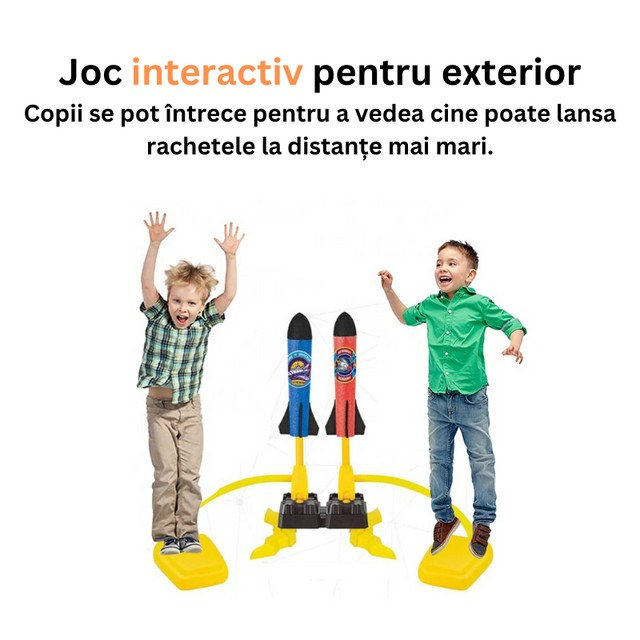 Jucarie pentru copii, lansator rachete cu piciorul, doua lansatoare, 6 rachete, fara lumina [3]