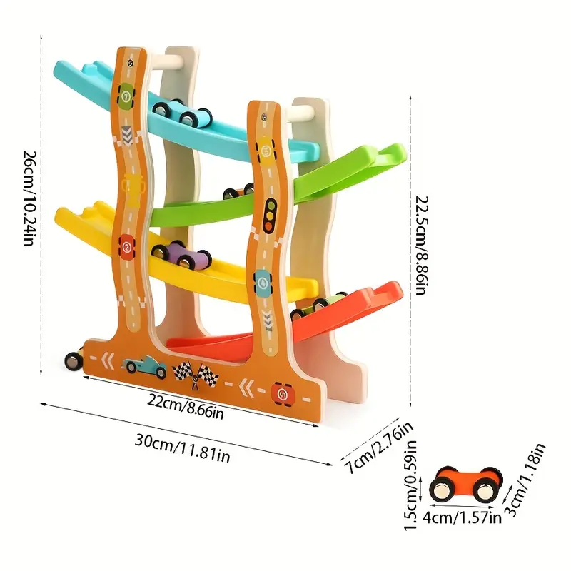 Jucarie Pista Raliu cu 4 rampe si 6 masinute, Curse, multicolor [5]
