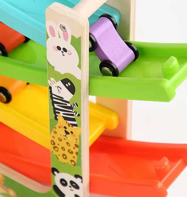 Jucarie Pista Raliu cu 4 rampe si 6 masinute, Zoo, multicolor [4]