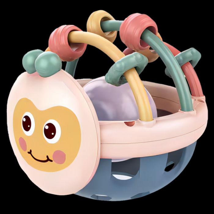 Jucarie senzoriala cu zornaitoare, Mingea zambitoare, multicolor [5]