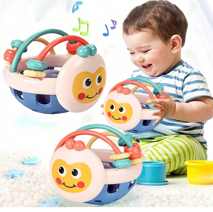 Jucarie senzoriala cu zornaitoare, Mingea zambitoare, multicolor [2]