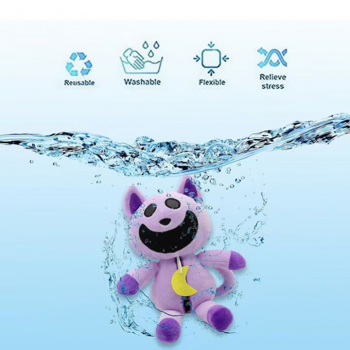 Mascota de plus CatNap din jocul Poppy Playtime Smiling Critters, mov, 25 cm [3]