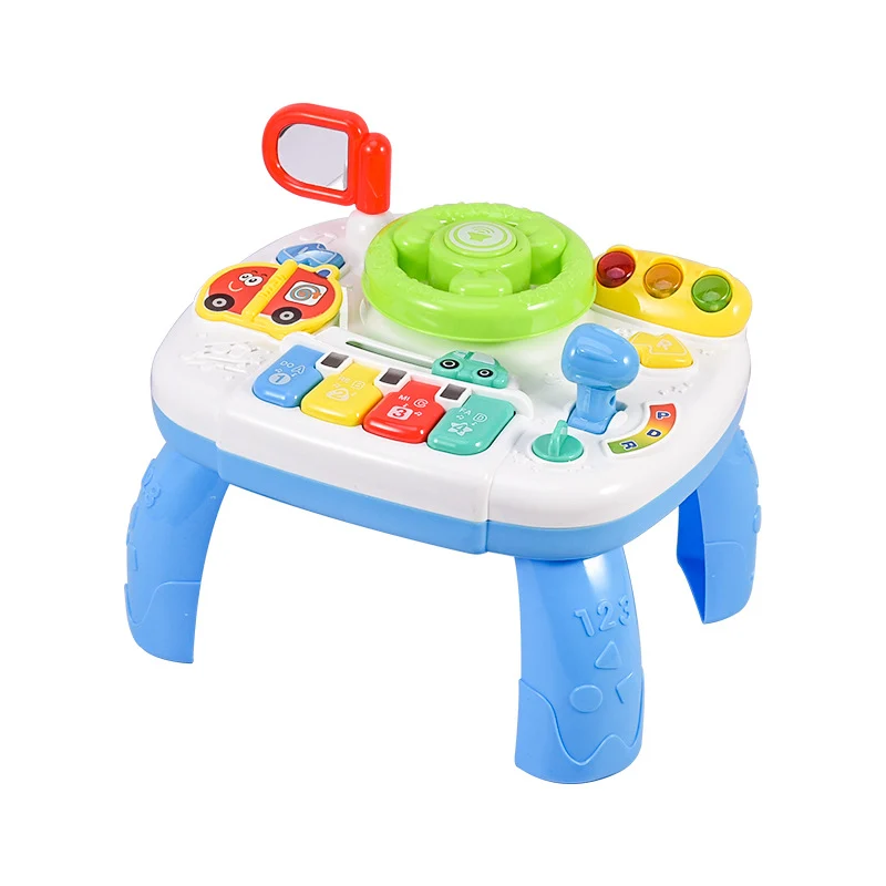 Masuta interactiva de activitati pentru copii 2 in 1 cu volan, multicolor [1]