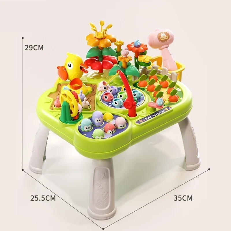 Masuta interactiva de activitati pentru copii cu pescuit magnetic, multicolor [7]