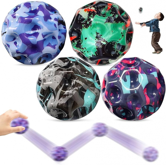 Minge saritoare Moon Ball Colorata, 7 cm, multicolor [4]