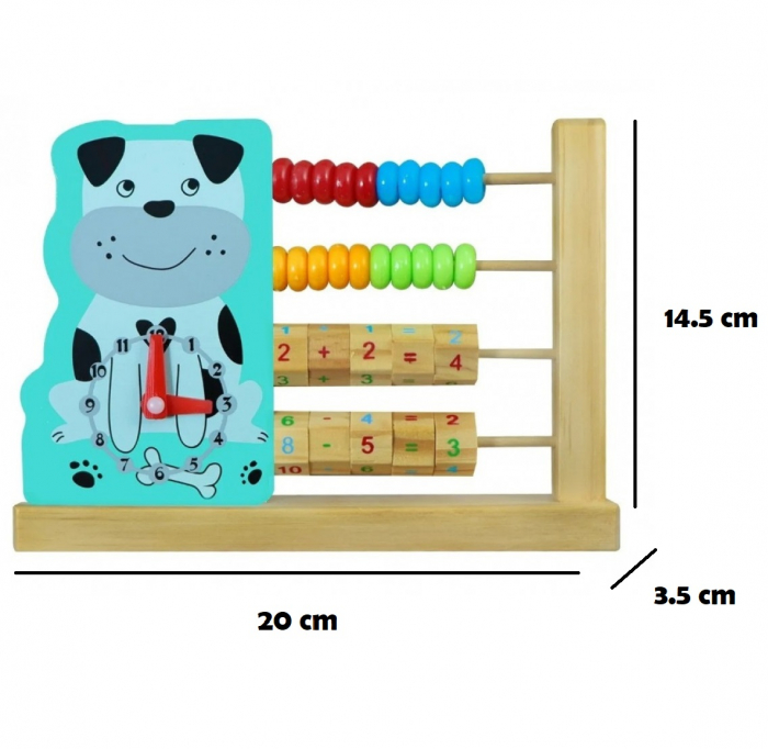 Numaratoare din lemn 2 in 1 Catel, Adunari si Scaderi, multicolor [4]