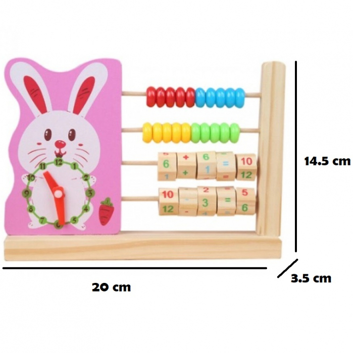 Numaratoare din lemn 2 in 1 Iepuras, Adunari si Scaderi, multicolor [4]