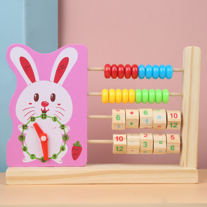 Numaratoare din lemn 2 in 1 Iepuras, Adunari si Scaderi, multicolor [2]