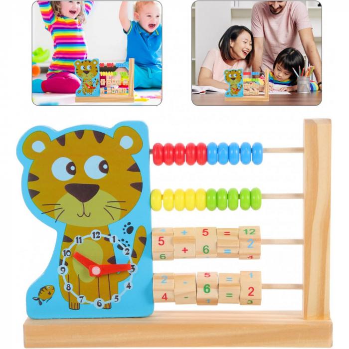 Numaratoare din lemn 2 in 1 Tigru, Adunari si Scaderi, multicolor [2]
