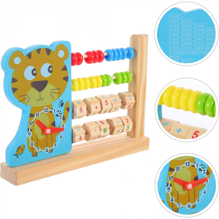 Numaratoare din lemn 2 in 1 Tigru, Adunari si Scaderi, multicolor [3]