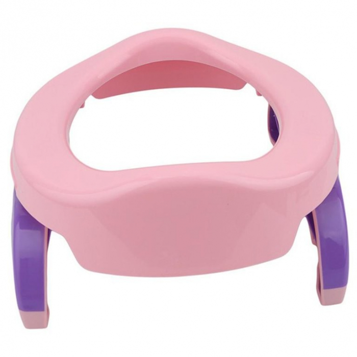 Olita Portabila 2 in 1,  Olita + Capac de Toaleta, din Plastic, Roz [1]